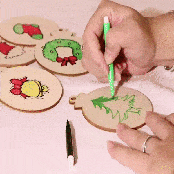 DIY juledekoration træskiver