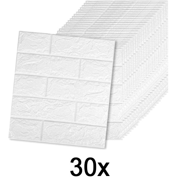 6x (5 stk.) Selvklæbende murstenstapet med 3D-mønster | BRICKSBY
