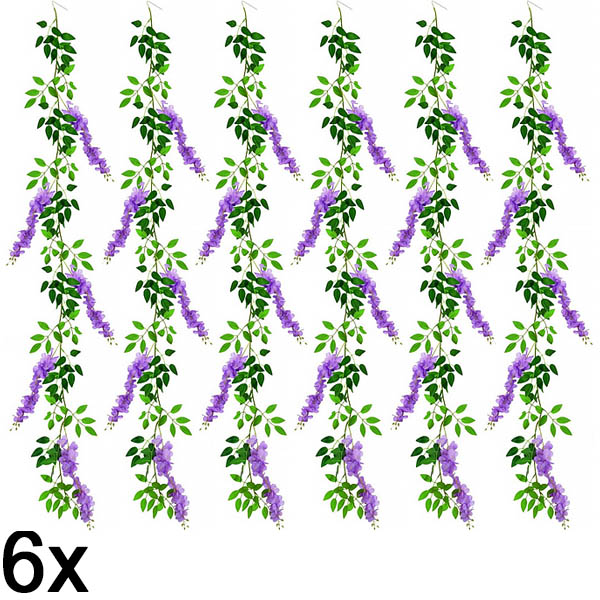 6x Glycinblomster-ranke simulation | WISBLOOM