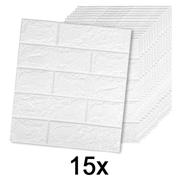 3x (5 stk.) Selvklæbende murstenstapet med 3D-mønster | BRICKSBY