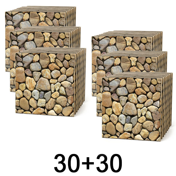 3x 3D vægfliser med steneffekt – peel & stick | STONEBLOCKS 1+1 GRATIS