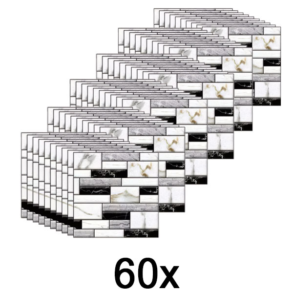 6x Autocollants muraux 3D effet marbre (lot de 10) | MARBLEBLOCKS