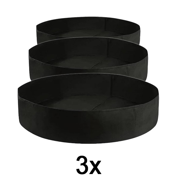 3x Højbedsbed i stof – 90 x 30 cm, åndbart filt | PLANTIE