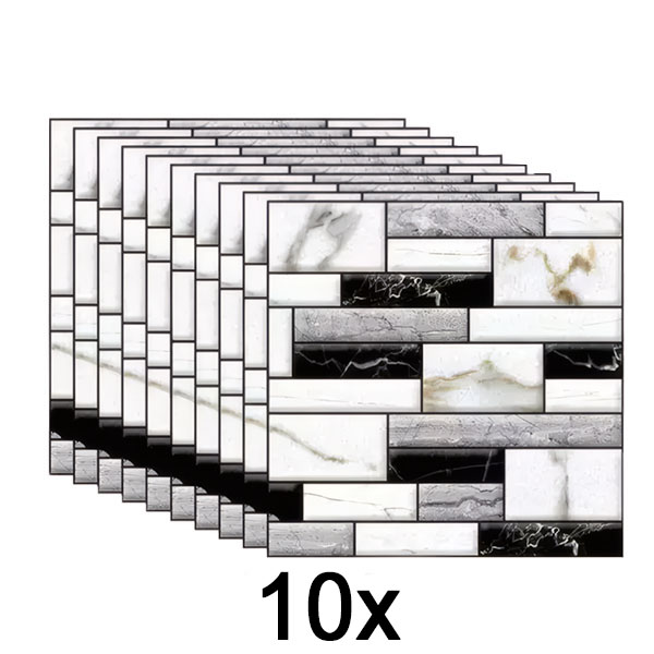 1x Autocollants muraux 3D effet marbre (lot de 10) | MARBLEBLOCKS