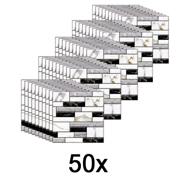 5x Autocollants muraux 3D effet marbre (lot de 10) | MARBLEBLOCKS
