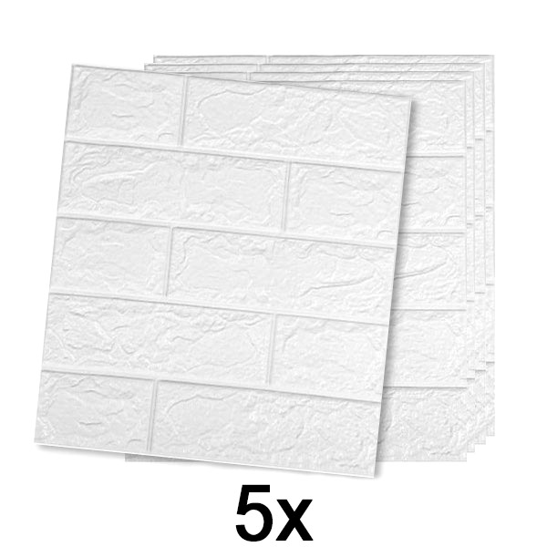 1x (5 stk.) Selvklæbende murstenstapet med 3D-mønster | BRICKSBY