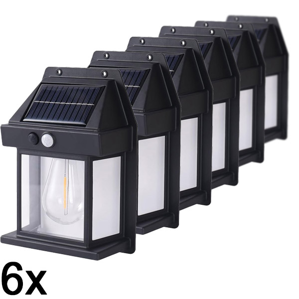 6x Solcelle udendørslampe – ingen ledningsføring nødvendig | FLUXLAMP