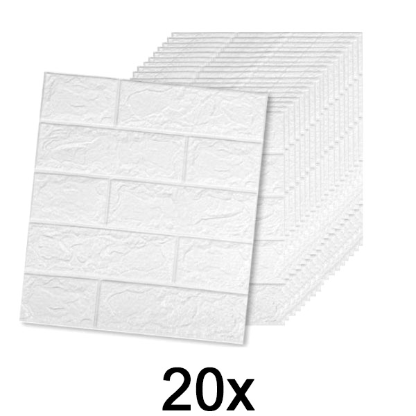 4x (5 stk.) Selvklæbende murstenstapet med 3D-mønster | BRICKSBY