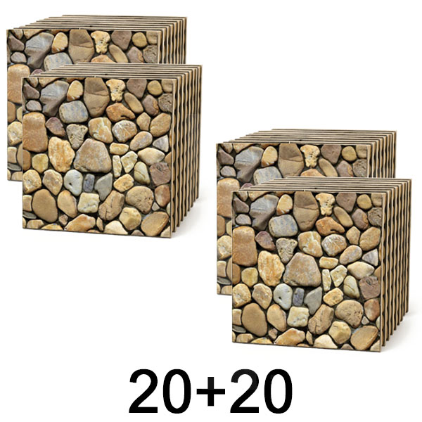 2x 3D vægfliser med steneffekt – peel & stick | STONEBLOCKS 1+1 GRATIS
