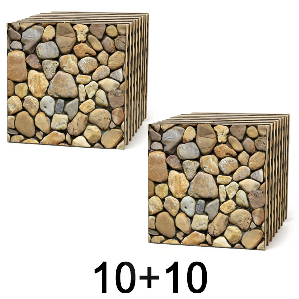 1x 3D vægfliser med steneffekt – peel & stick | STONEBLOCKS 1+1 GRATIS