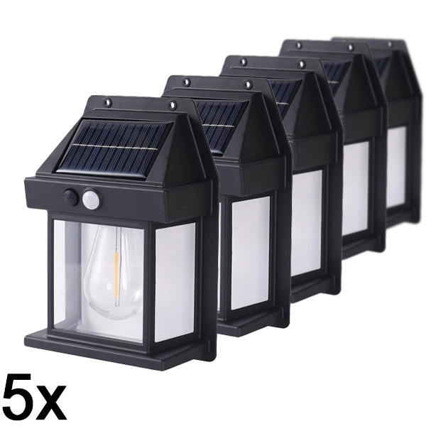 5x Solcelle udendørslampe – ingen ledningsføring nødvendig | FLUXLAMP