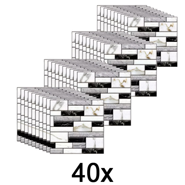 4x Autocollants muraux 3D effet marbre (lot de 10) | MARBLEBLOCKS