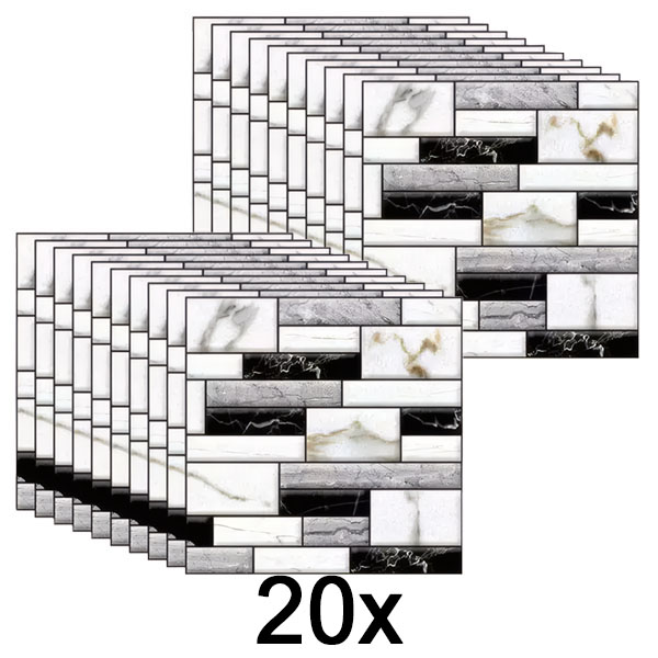 2x Autocollants muraux 3D effet marbre (lot de 10) | MARBLEBLOCKS