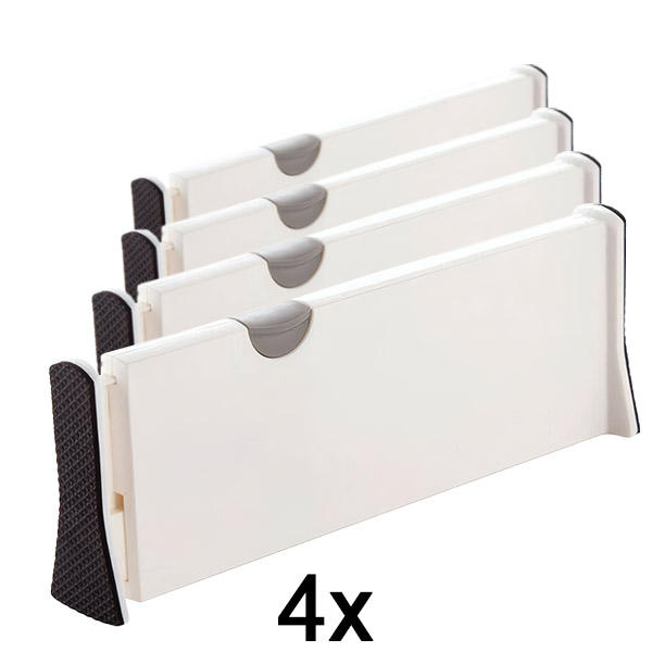 4x Justerbar skillevæg til skuffer eller hylder | DIVISERINO